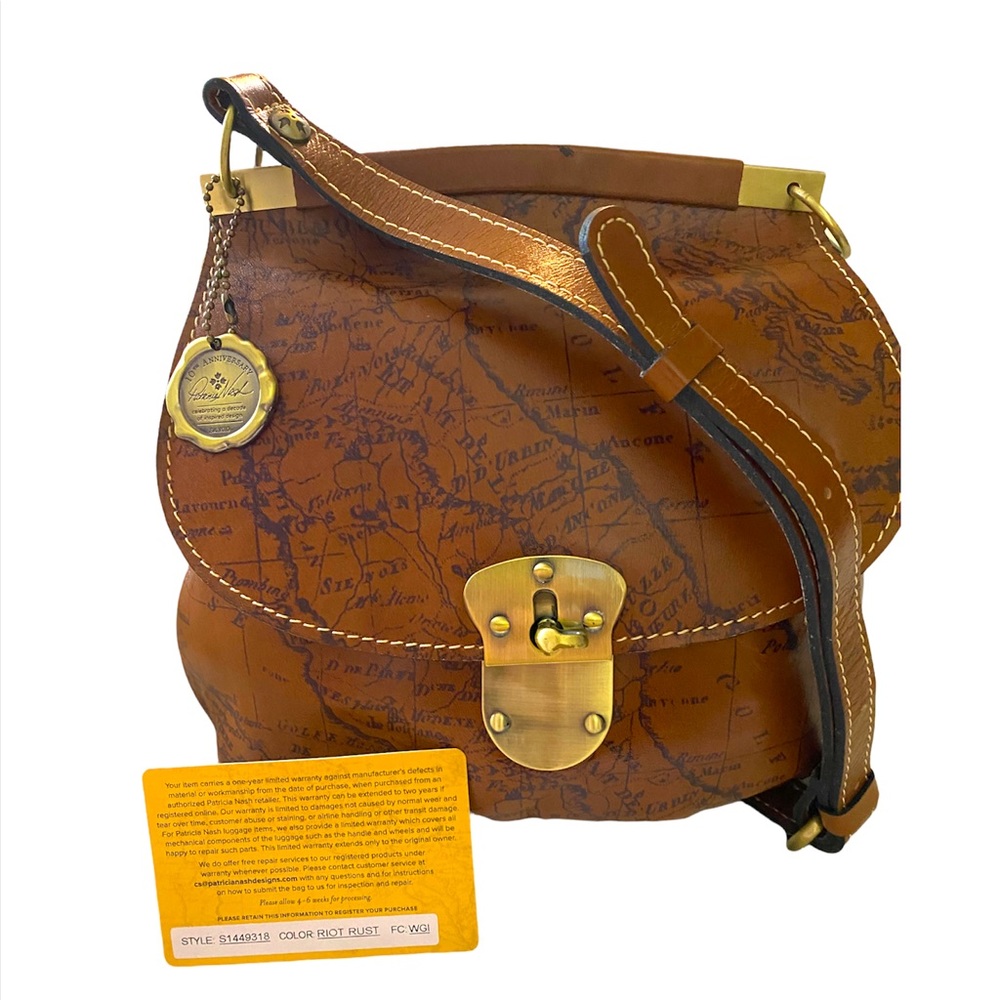 New Patricia Nash Veneto Crossbody Handbag Purse 10th Anniversary Map Print.